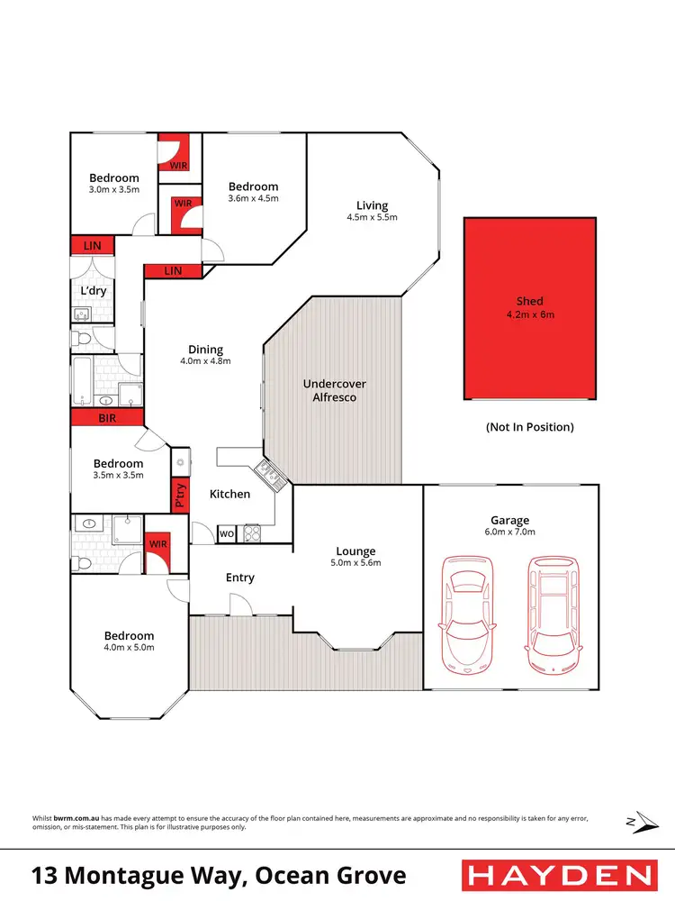 Floorplan of Homely house listing, 13 Montague Way, Ocean Grove VIC 3226