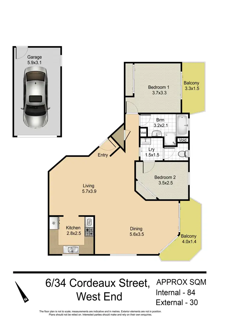 Floorplan of Homely apartment listing, 6/34 Cordeaux Street, West End QLD 4101
