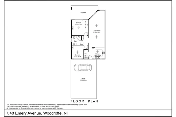 Floorplan of Homely apartment listing, 7/48-50 Emery Avenue, Woodroffe NT 830