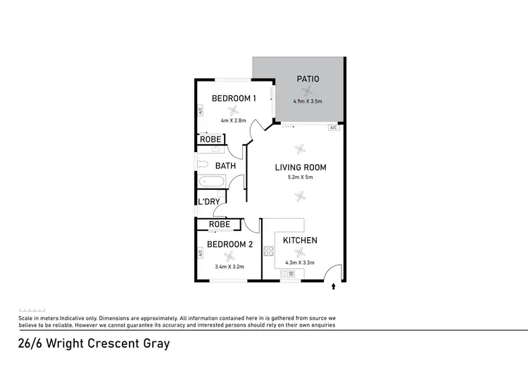 Floorplan of Homely unit listing, 26/6 Wright Crescent, Gray NT 830