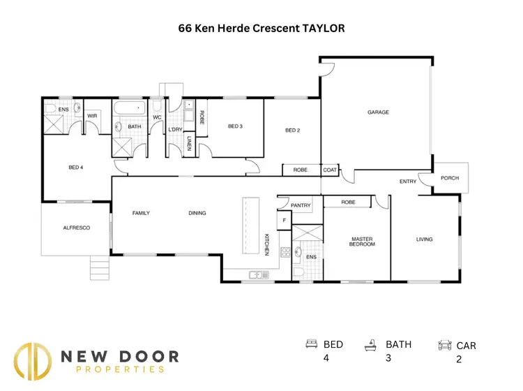 Floorplan of Homely house listing, 66 Ken Herde Crescent, Taylor ACT 2913