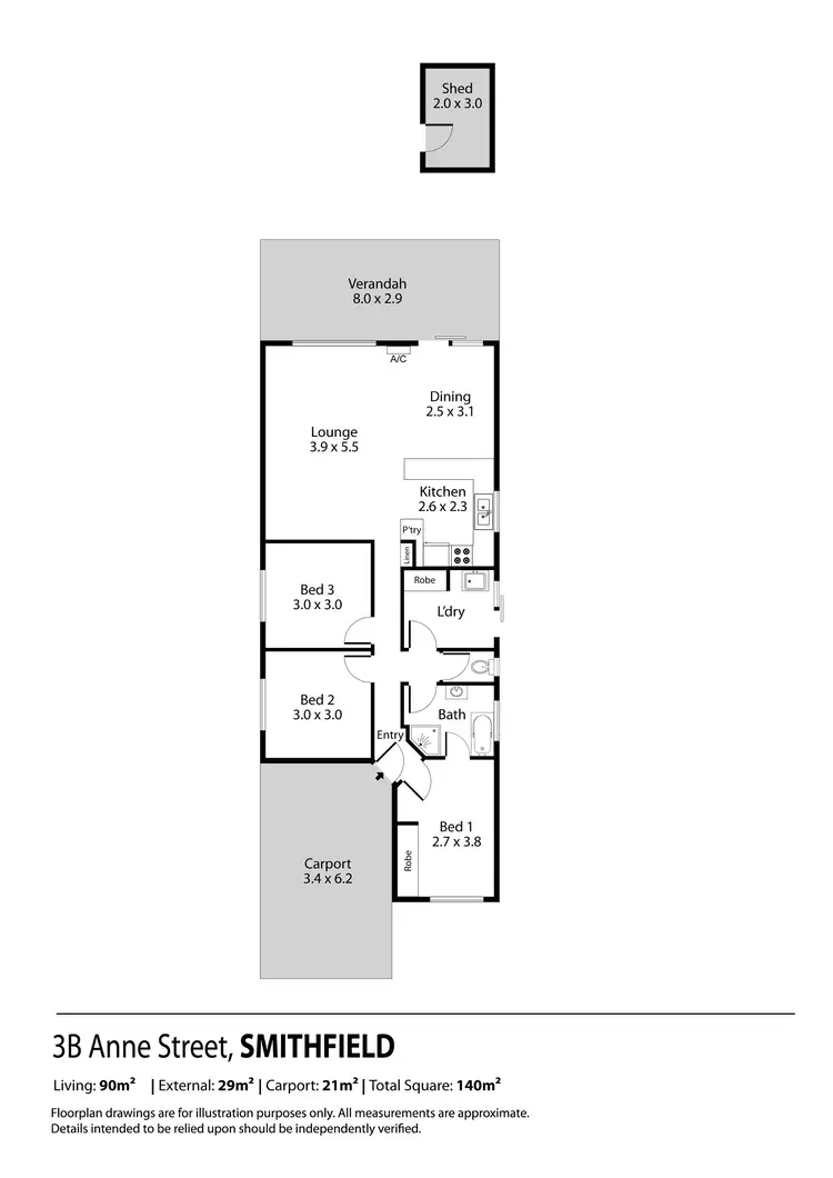 Floorplan of Homely house listing, 3B Anne Street, Smithfield SA 5114