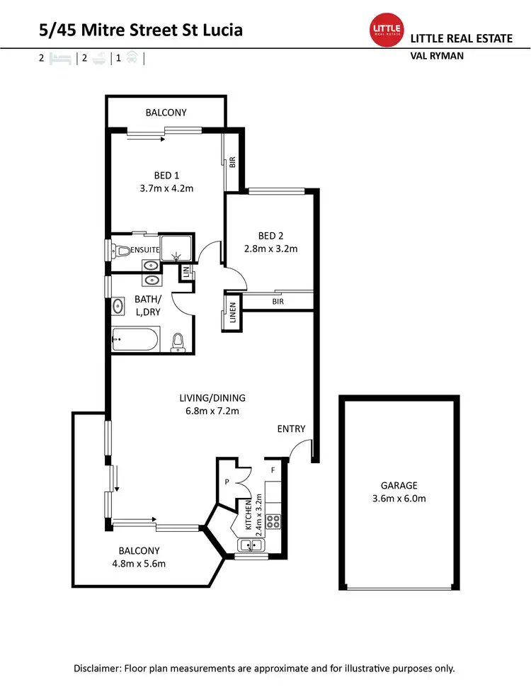 Floorplan of Homely unit listing, 5/45 Mitre Street, St Lucia QLD 4067