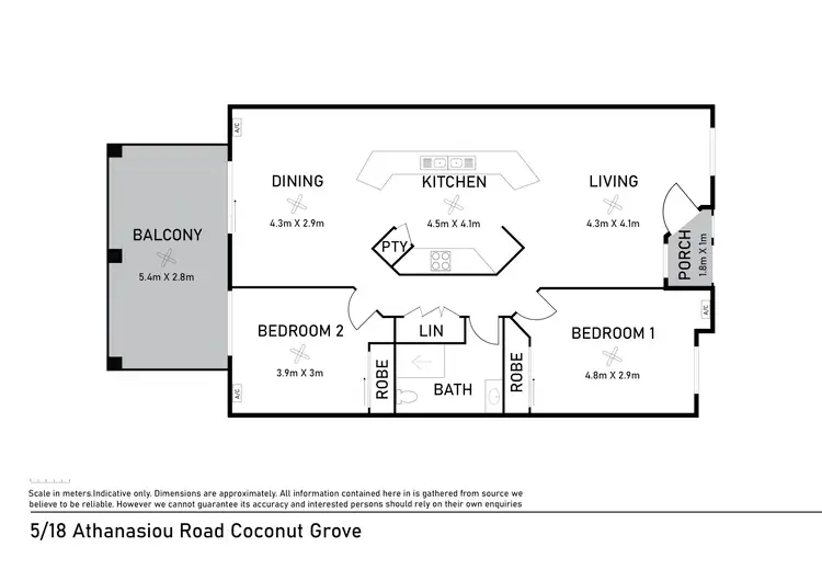 Floorplan of Homely unit listing, 5/18 Athanasiou Road, Coconut Grove NT 810