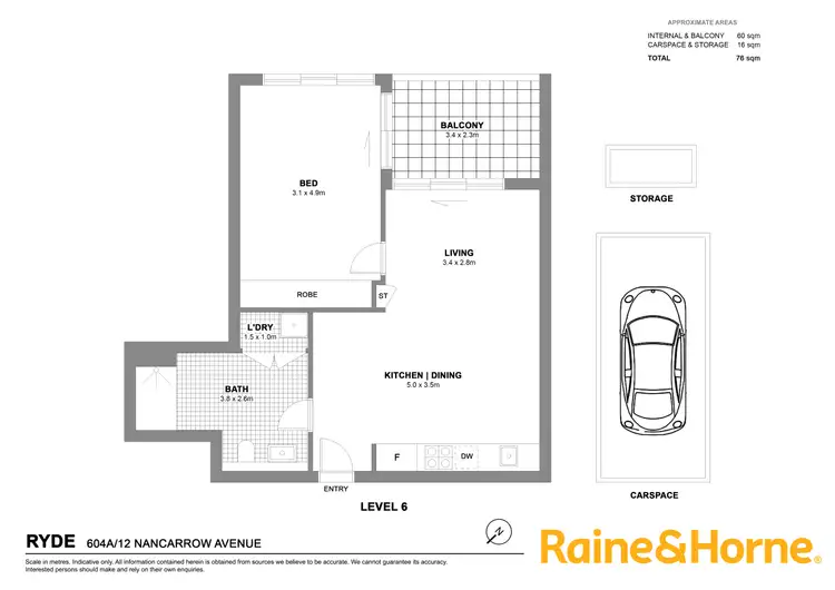Floorplan of Homely apartment listing, 604A/12 Nancarrow Avenue, Ryde NSW 2112