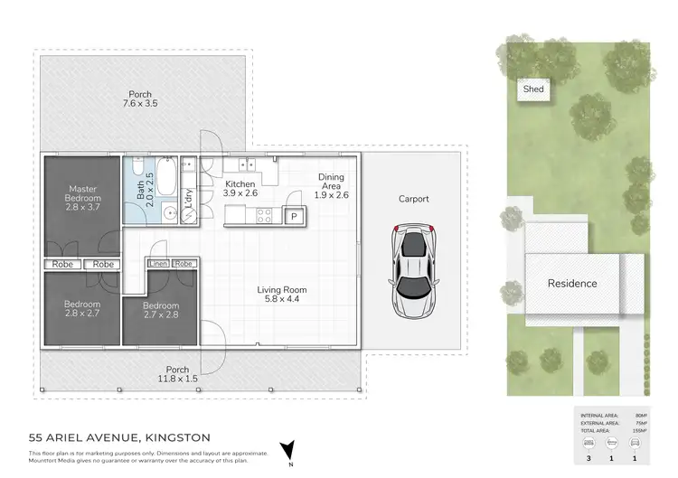 Floorplan of Homely house listing, 55 Ariel Avenue, Kingston QLD 4114