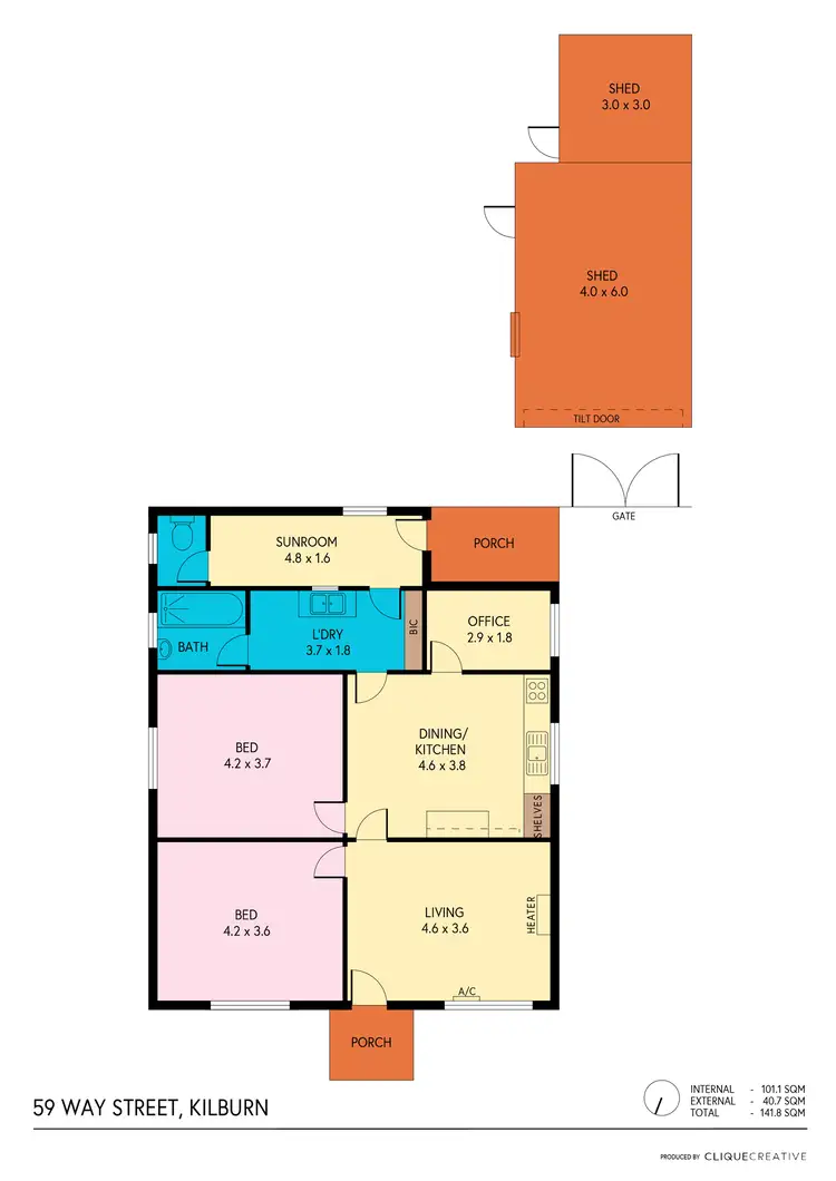 Floorplan of Homely house listing, 59 Way Street, Kilburn SA 5084