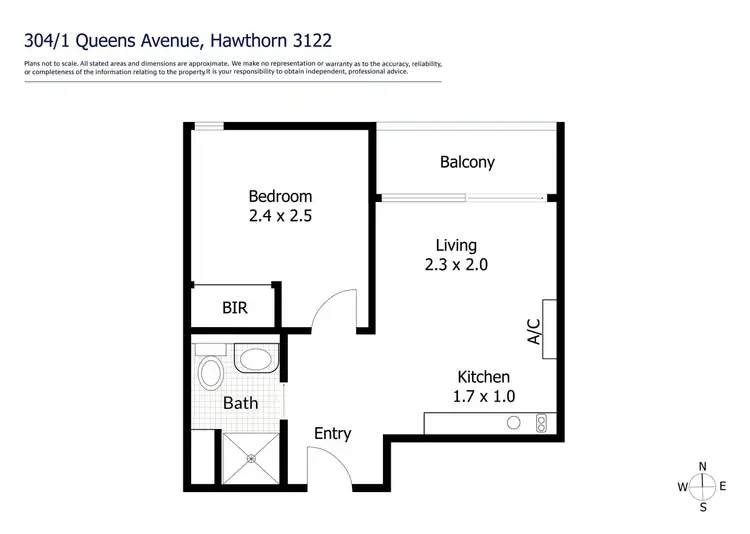 Floorplan of Homely apartment listing, 304/1 Queens Avenue, Hawthorn VIC 3122
