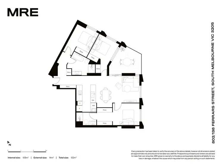 Floorplan of Homely apartment listing, 802/138 Ferrars Street, South Melbourne VIC 3205