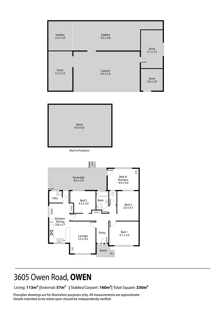 Floorplan of Homely house listing, 3605 Owen Road, Owen SA 5460
