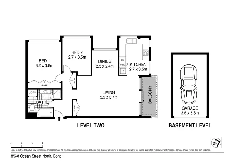 Floorplan of Homely apartment listing, 8/6-8 Ocean Street North, Bondi NSW 2026
