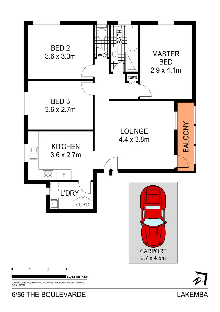 Floorplan of Homely unit listing, 6/86 The Boulevarde, Wiley Park NSW 2195