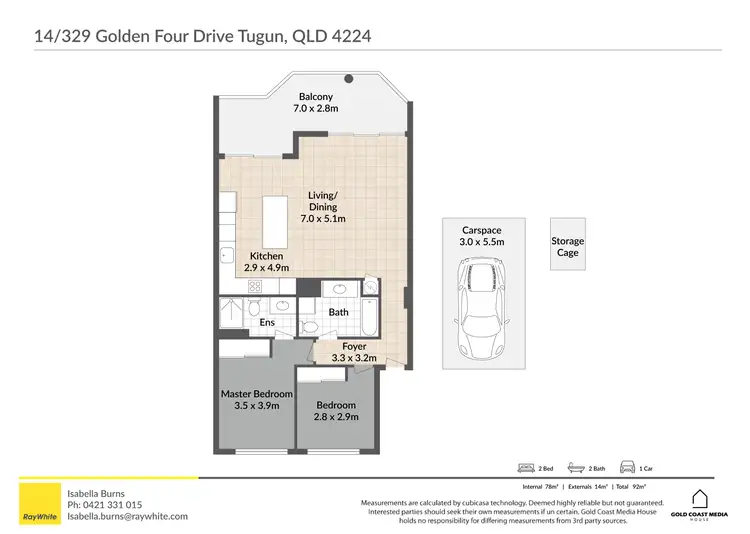 Floorplan of Homely apartment listing, 14/329 Golden Four Drive, Tugun QLD 4224