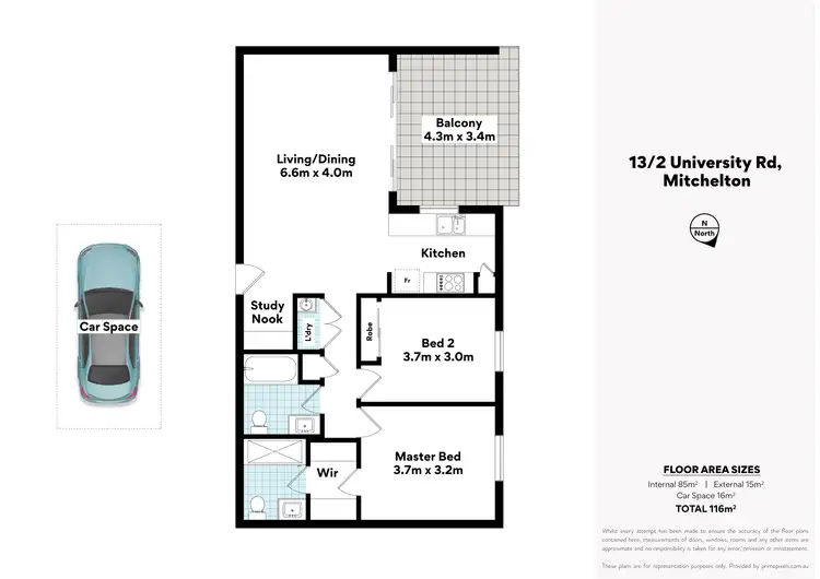 Floorplan of Homely apartment listing, 13/2 University Road, Mitchelton QLD 4053