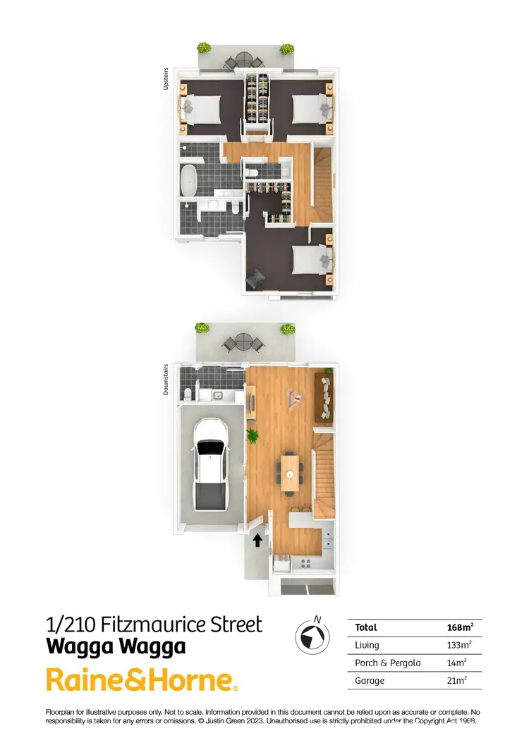 Floorplan of Homely townhouse listing, 1/210 Fitzmaurice Street, Wagga Wagga NSW 2650