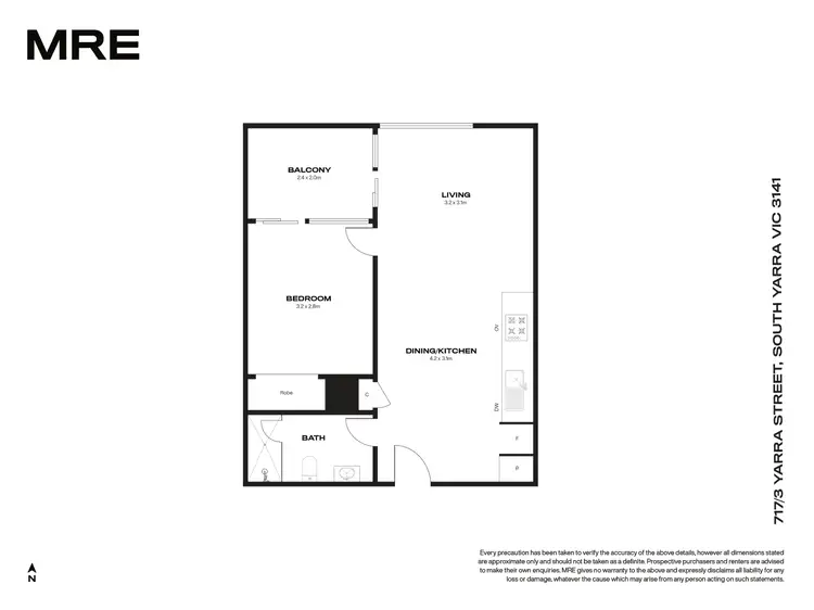Floorplan of Homely apartment listing, 717/3 Yarra Street, South Yarra VIC 3141