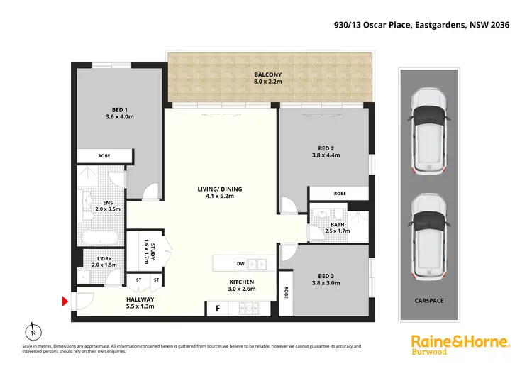 Floorplan of Homely apartment listing, 930/13 Oscar Place, Eastgardens NSW 2036