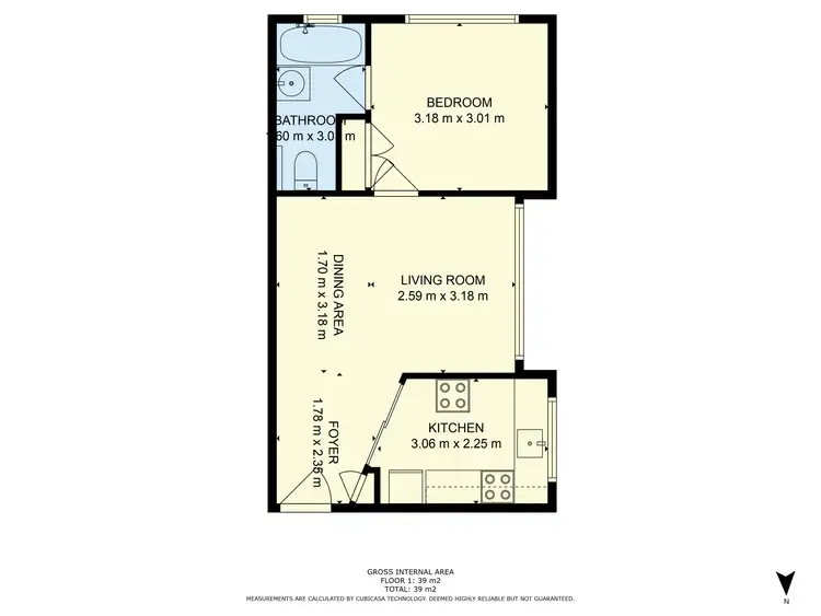 Floorplan of Homely apartment listing, 6/66 Woolton Avenue, Thornbury VIC 3071