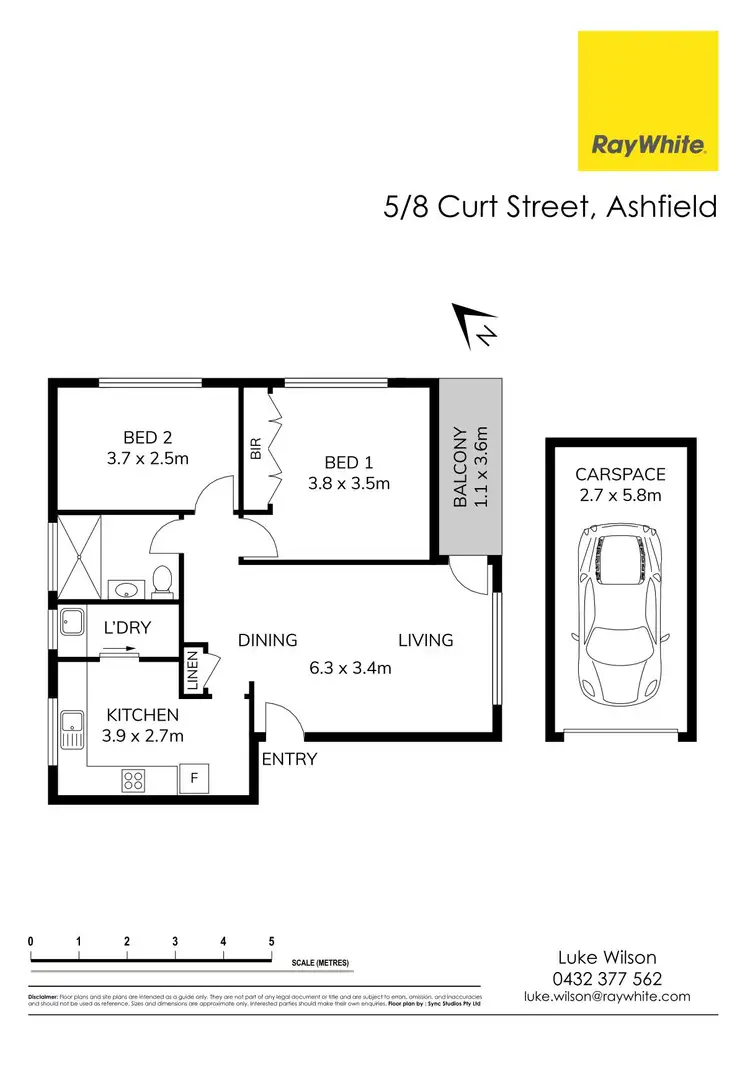 Floorplan of Homely unit listing, 5/8 Curt Street, Ashfield NSW 2131