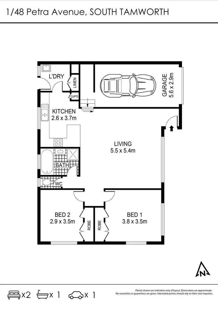 Floorplan of Homely house listing, 1/48 Petra Avenue, Tamworth NSW 2340