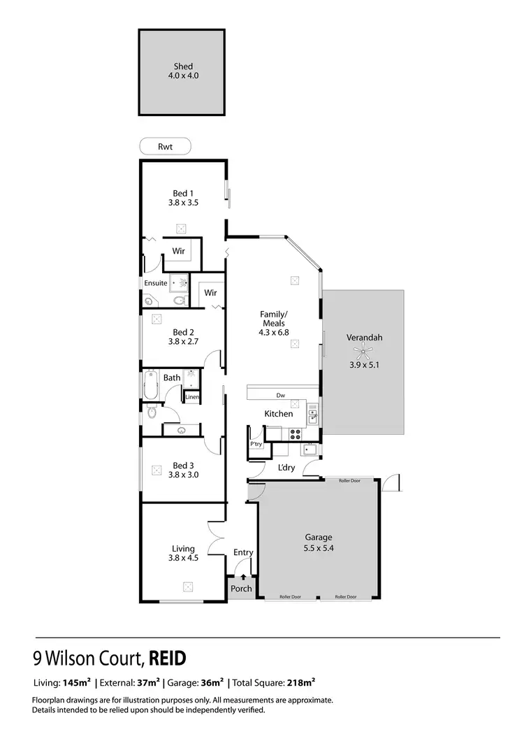 Floorplan of Homely house listing, 9 Wilson Court, Reid SA 5118