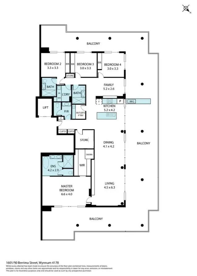 Floorplan of Homely apartment listing, 1601/90 Berrima Street, Wynnum QLD 4178
