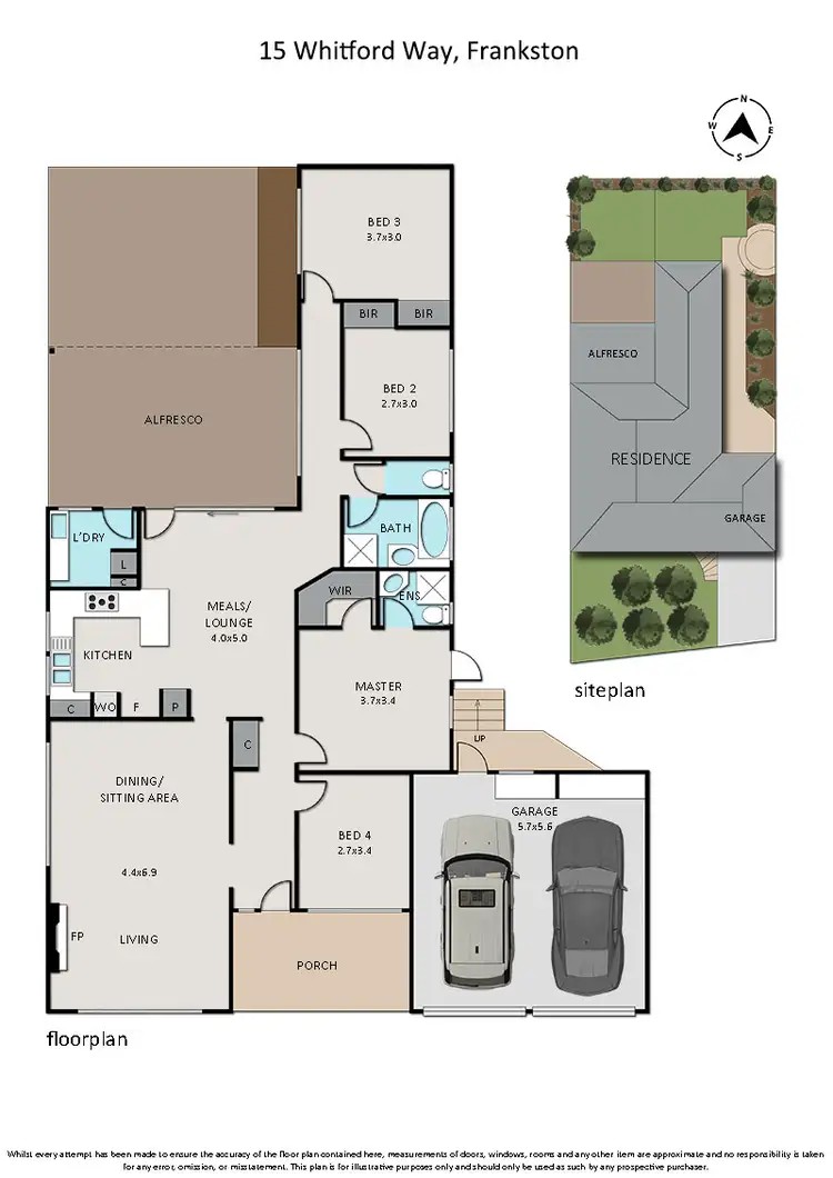 Floorplan of Homely house listing, 15 Whitford Way, Frankston VIC 3199