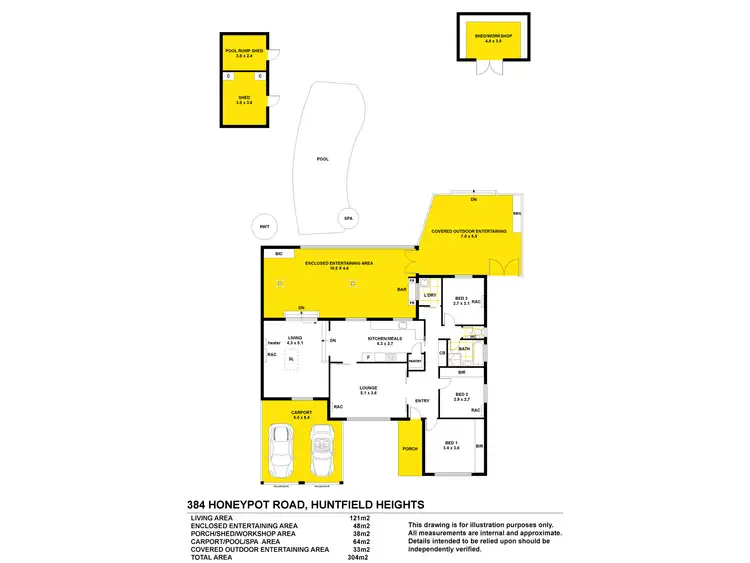 Floorplan of Homely house listing, 384 Honeypot Road, Huntfield Heights SA 5163