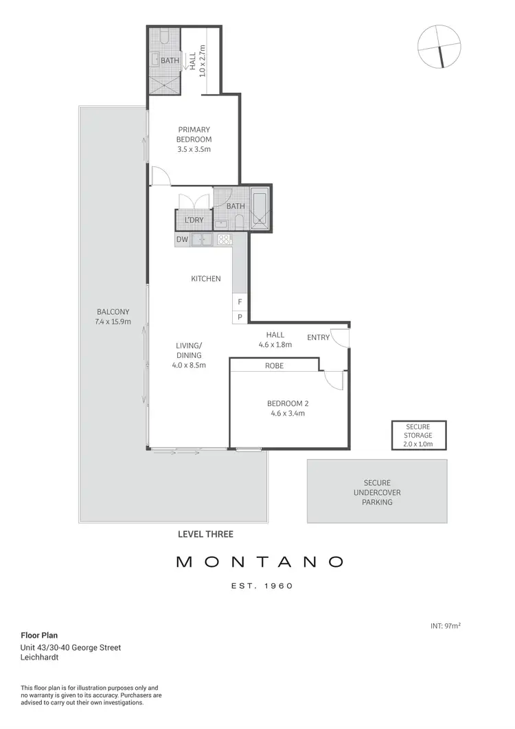 Floorplan of Homely unit listing, 43/30-40 George Street, Leichhardt NSW 2040