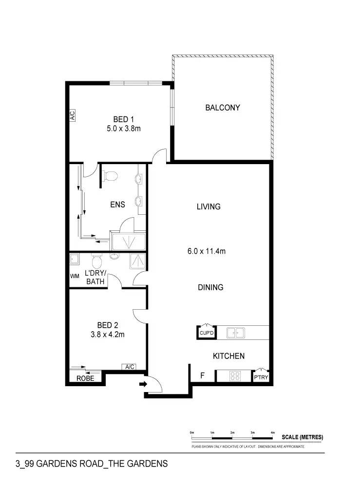 Floorplan of Homely apartment listing, 3/99 Gardens Road, Darwin City NT 800
