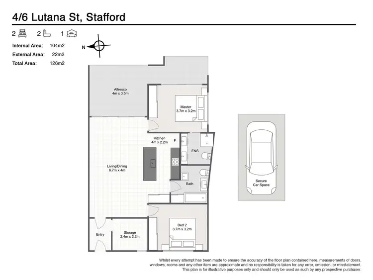 Floorplan of Homely unit listing, 4/6 Lutana Street, Stafford QLD 4053