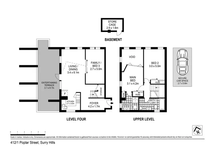 Floorplan of Homely apartment listing, 412/1 Poplar Street, Surry Hills NSW 2010