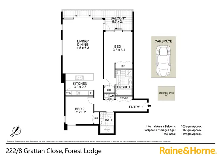 Floorplan of Homely apartment listing, 222/8 Grattan Close, Forest Lodge NSW 2037