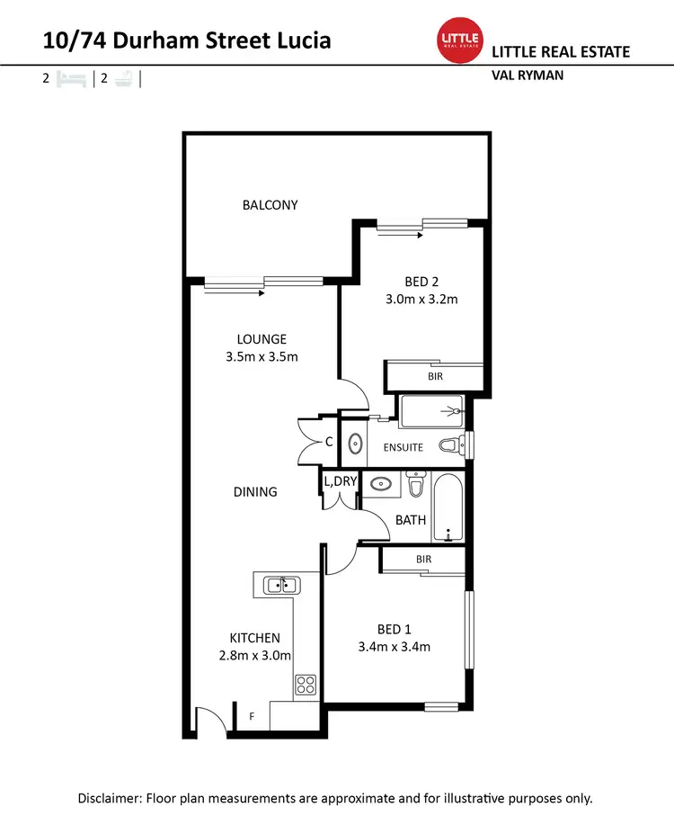 Floorplan of Homely apartment listing, 10/74 Durham Street, St Lucia QLD 4067