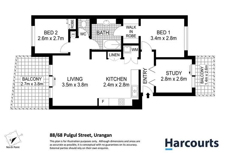 Floorplan of Homely unit listing, 88/68 Pulgul Street, Urangan QLD 4655