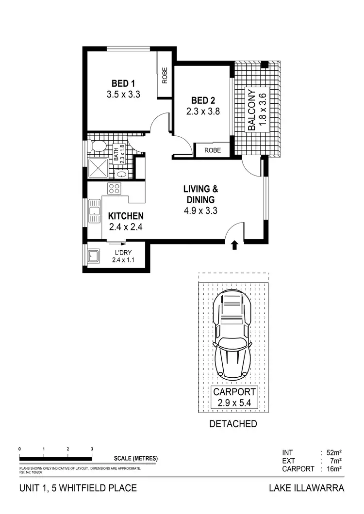 Floorplan of Homely unit listing, 1/5 Whitfield Place, Lake Illawarra NSW 2528