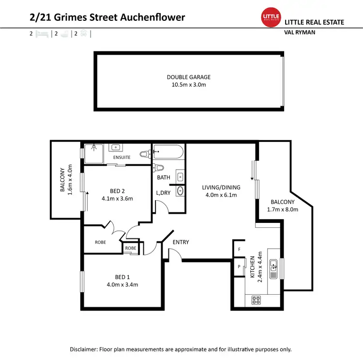 Floorplan of Homely apartment listing, 2/21 Grimes Street, Auchenflower QLD 4066