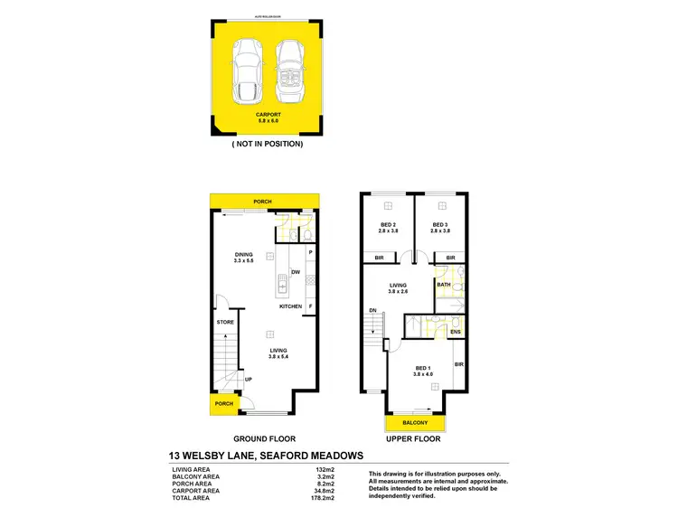 Floorplan of Homely townhouse listing, 13 Welsley Lane, Seaford Meadows SA 5169