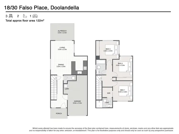 Floorplan of Homely townhouse listing, 18/30 Falso Place, Doolandella QLD 4077
