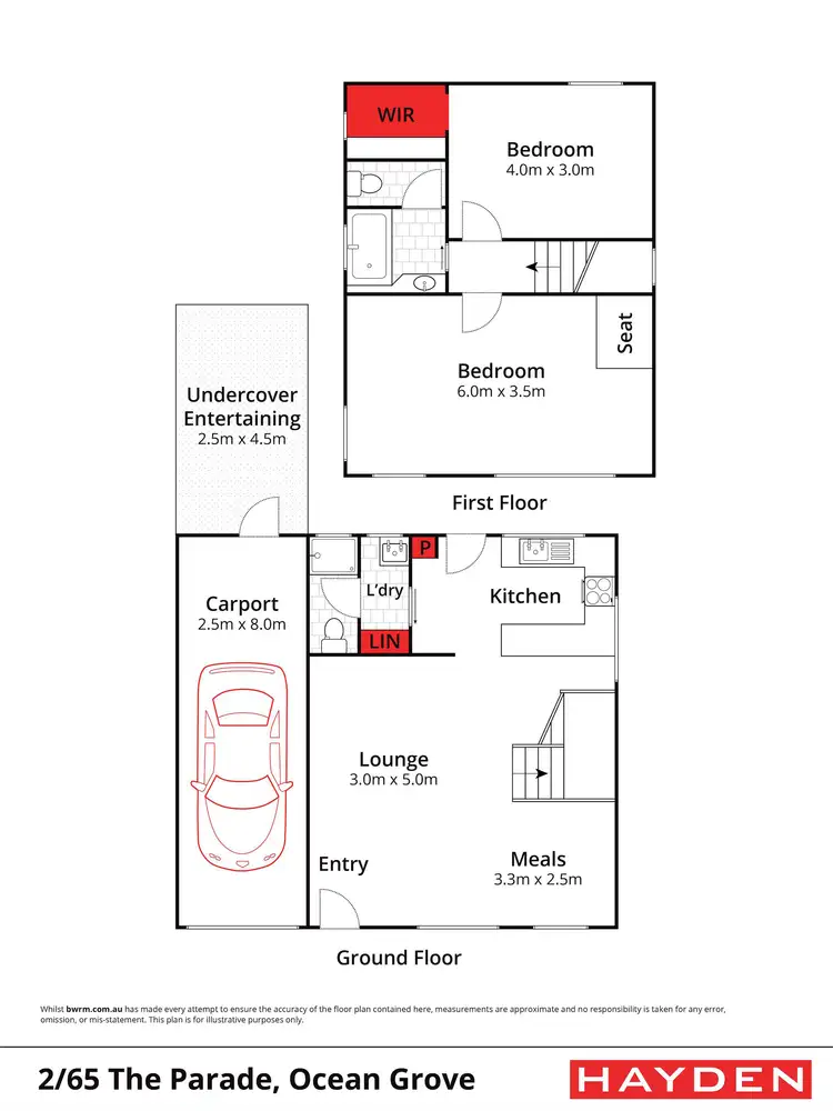 Floorplan of Homely unit listing, 2/65 The Parade, Ocean Grove VIC 3226