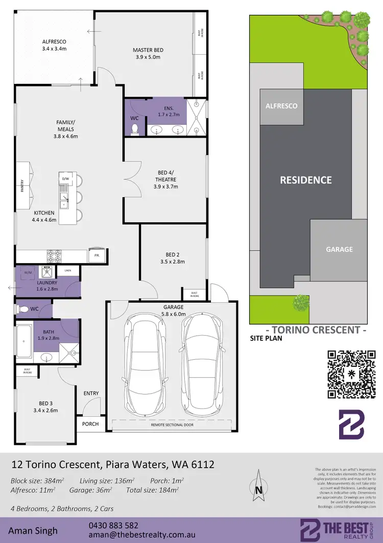 Floorplan of Homely house listing, 12 Torino Crescent, Piara Waters WA 6112