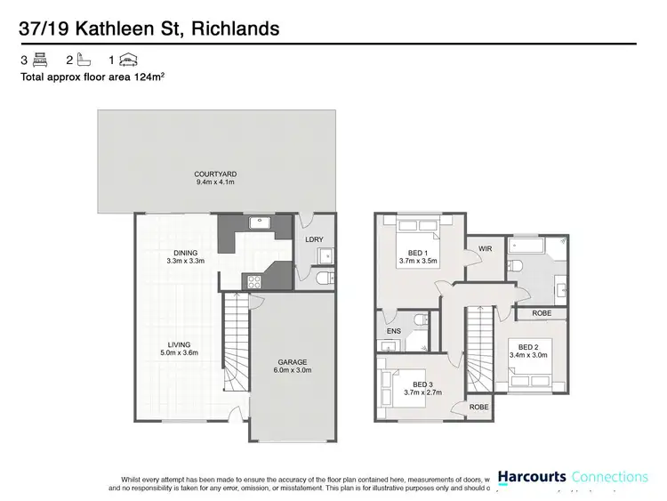 Floorplan of Homely townhouse listing, 37/19 Kathleen Street, Richlands QLD 4077