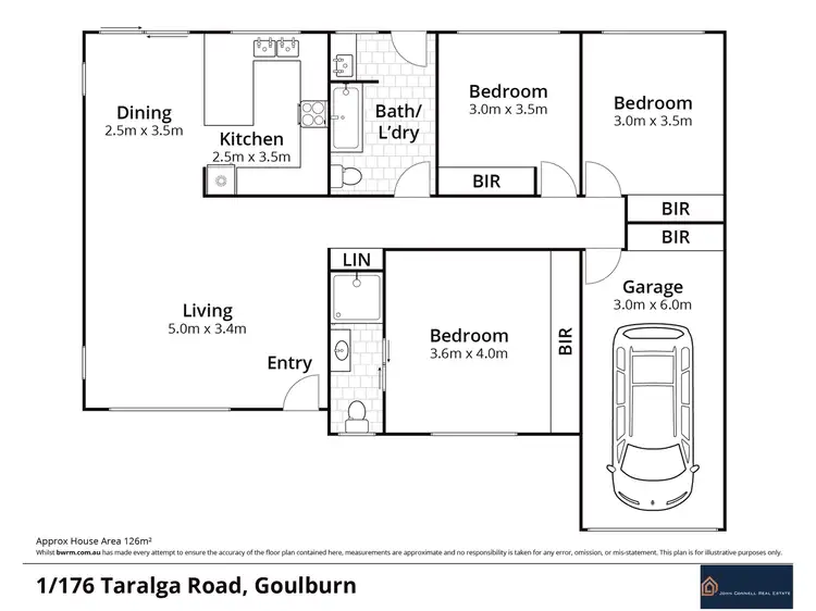 Floorplan of Homely townhouse listing, 1/176 Taralga Road, Goulburn NSW 2580
