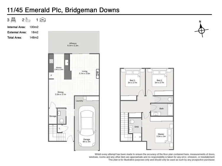 Floorplan of Homely townhouse listing, 45/11 Emerald Place, Bridgeman Downs QLD 4035