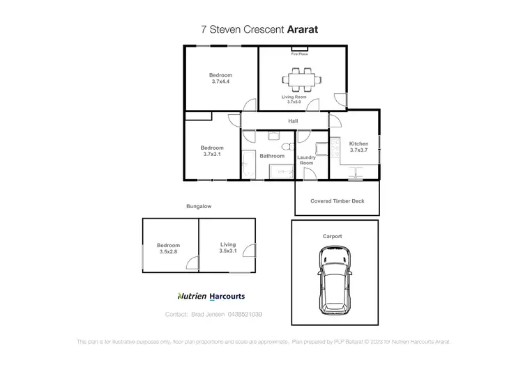 Floorplan of Homely house listing, 7 Steven Crescent, Ararat VIC 3377