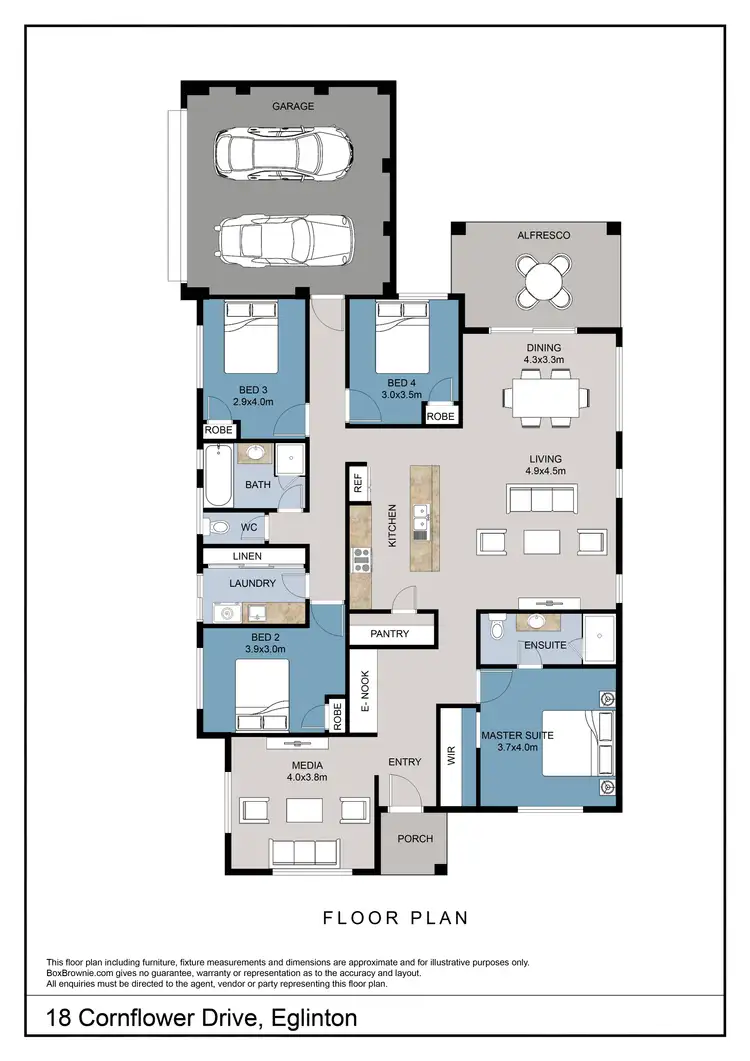 Floorplan of Homely house listing, 18 Cornflower Drive, Eglinton WA 6034
