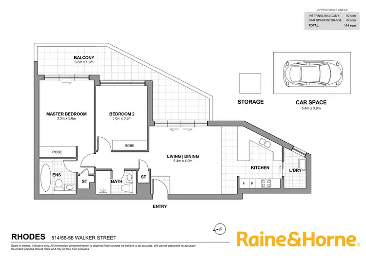 Floorplan of Homely apartment listing, 514/56-58 Walker Street, Rhodes NSW 2138