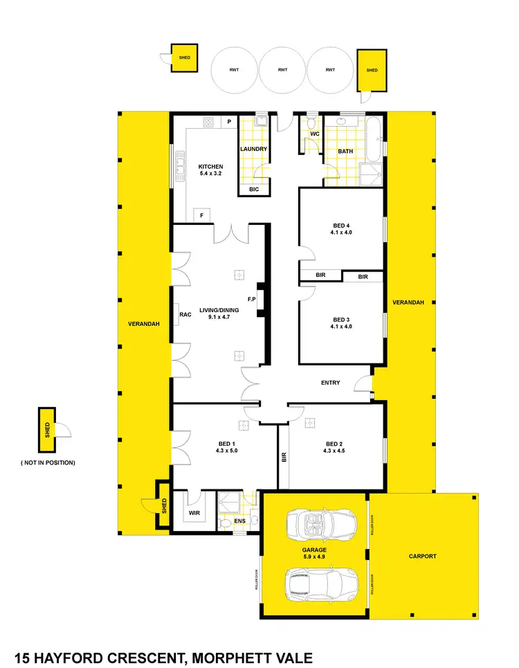 Floorplan of Homely house listing, 15 Hayford Crescent, Morphett Vale SA 5162