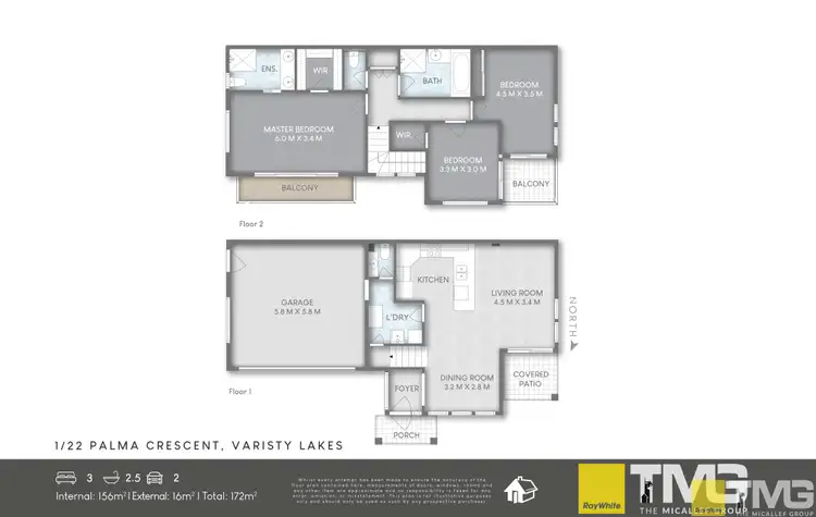 Floorplan of Homely townhouse listing, 1/22 Palma Crescent, Varsity Lakes QLD 4227