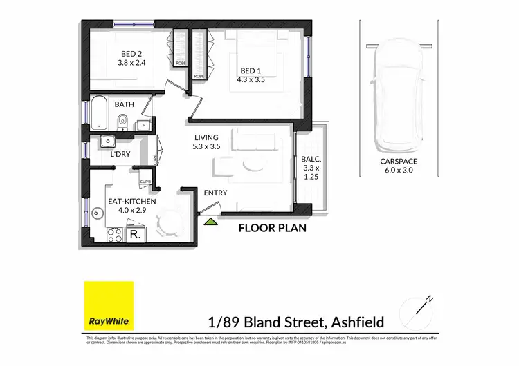 Floorplan of Homely unit listing, 1/89 Bland Street, Ashfield NSW 2131